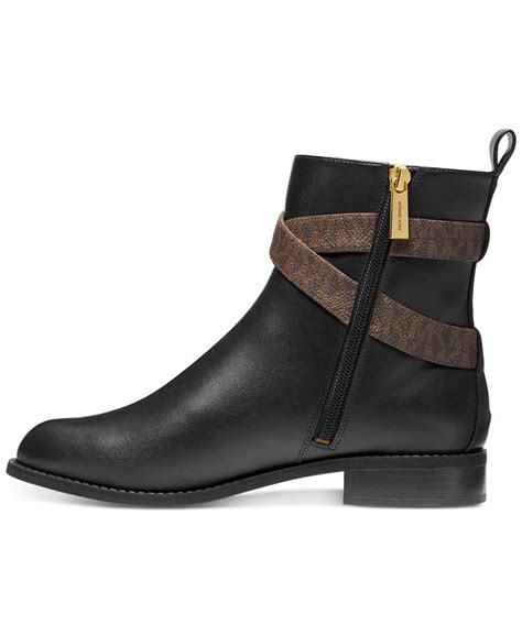 michael kors women's rory signature ankle side-zip flat booties|rory ankle boots.